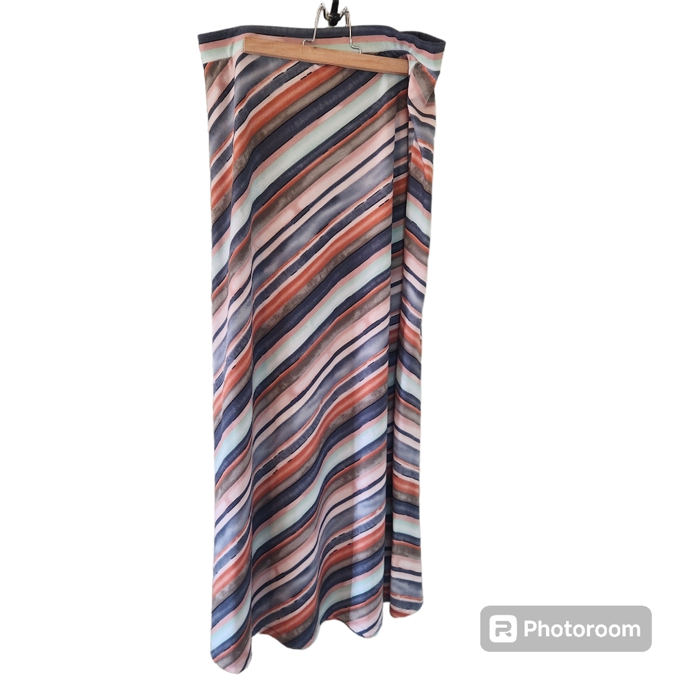 Cato peach, orange, blue, and green maxi skirt.  Size small.